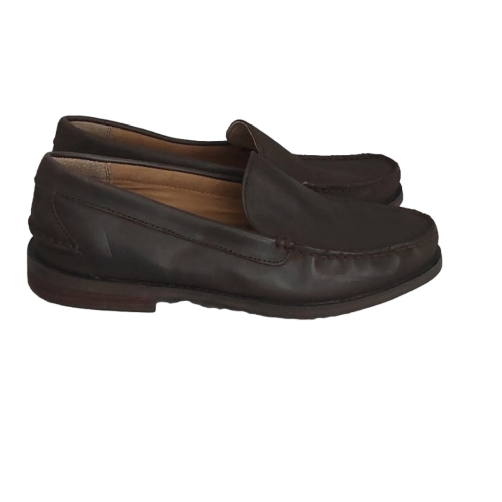 POLO RALPH LAUREN KRISTOFER SO- LFR BROWN LEATHER LOAFERS  SIZE 11D
